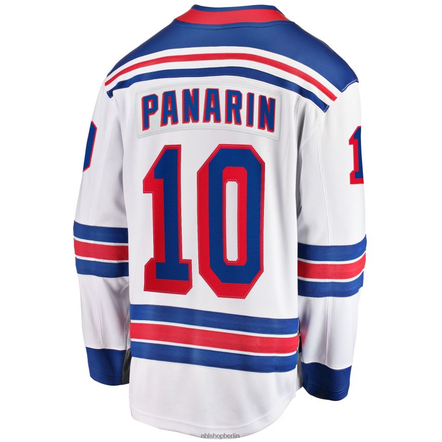 Männer NHL Weißes Premier Breakaway-Spielertrikot der New York Rangers mit Fanatics-Logo von Artemi Panarin Kleidung BF680T11