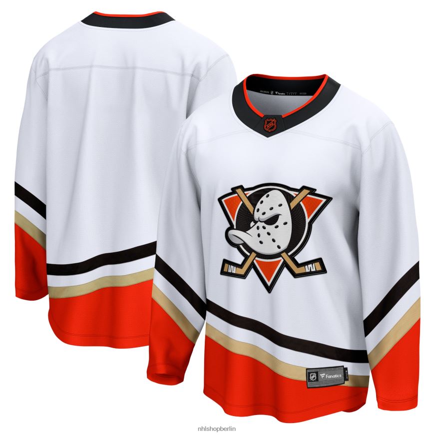 Männer NHL Weißes Special Edition 20 Breakaway Blanko-Trikot der Anaheim Ducks mit Fanatics-Logo Kleidung BF680T189