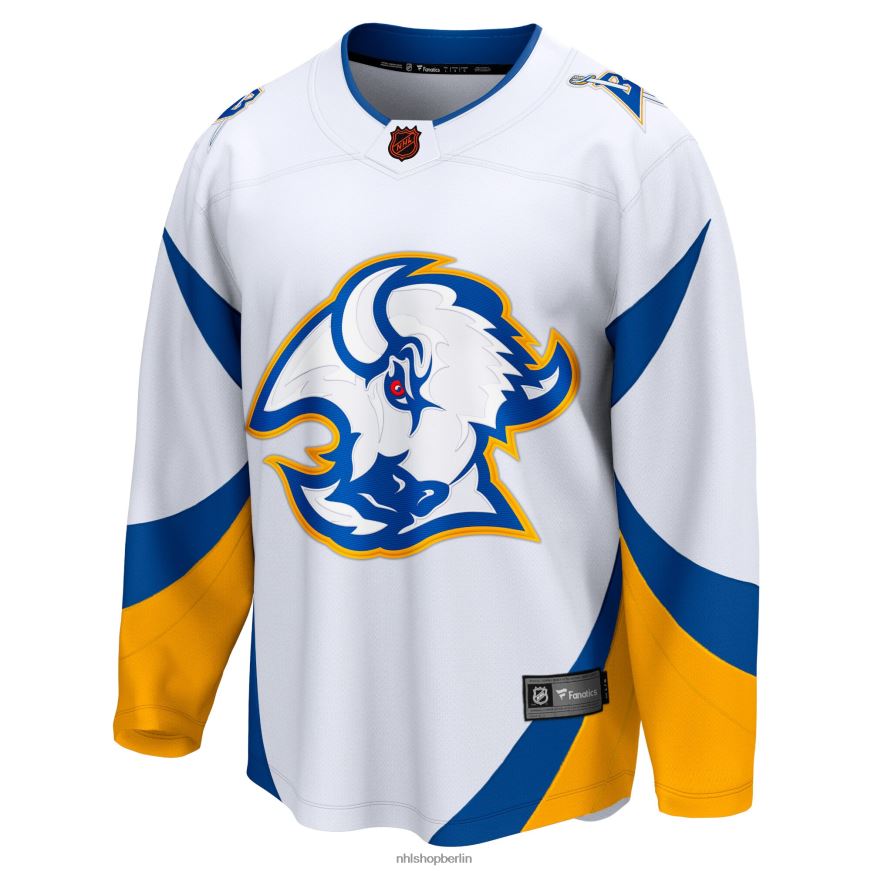 Männer NHL Weißes Special Edition 20 Breakaway Blanko-Trikot der Buffalo Sabres mit Fanatics-Logo Kleidung BF680T1577