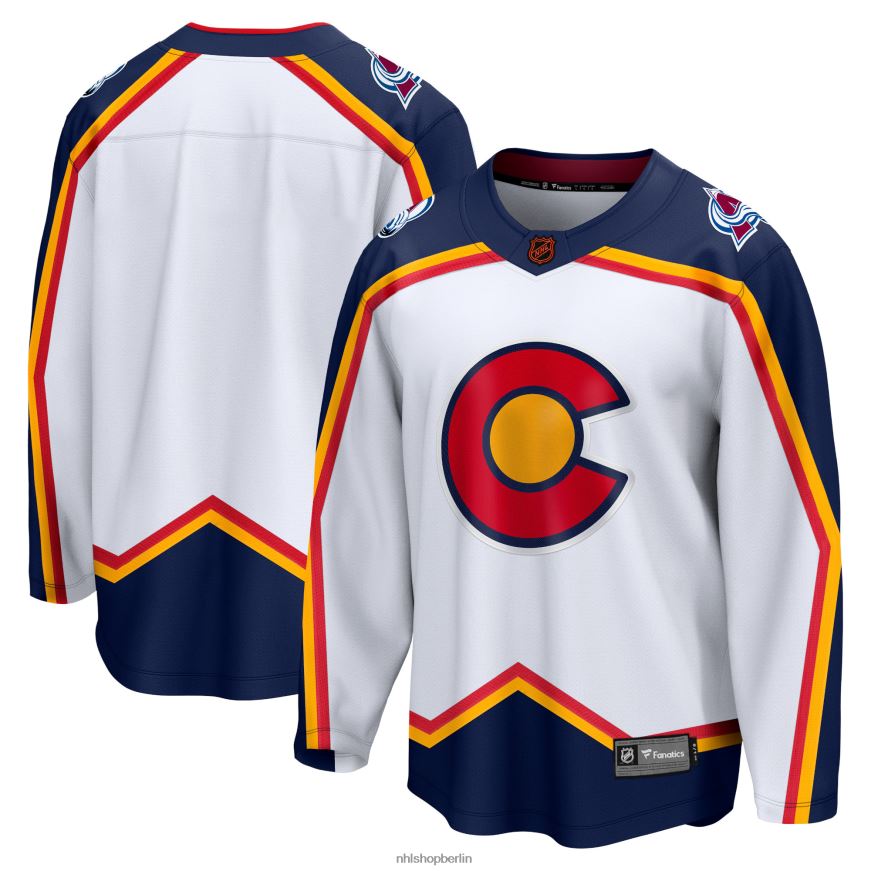 Männer NHL Weißes Special Edition 20 Breakaway Blanko-Trikot mit Colorado-Avalanche-Fanatiker-Logo Kleidung BF680T77