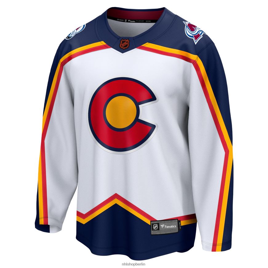 Männer NHL Weißes Special Edition 20 Breakaway Blanko-Trikot mit Colorado-Avalanche-Fanatiker-Logo Kleidung BF680T77