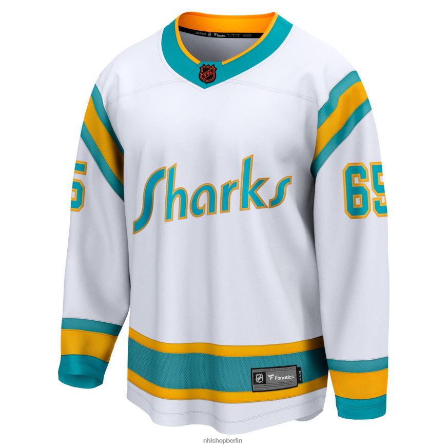 Männer NHL Weißes Special Edition 20 Breakaway-Spielertrikot der San Jose Sharks mit Fanatics-Logo von Erik Karlsson Kleidung BF680T401