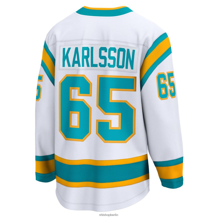 Männer NHL Weißes Special Edition 20 Breakaway-Spielertrikot der San Jose Sharks mit Fanatics-Logo von Erik Karlsson Kleidung BF680T401