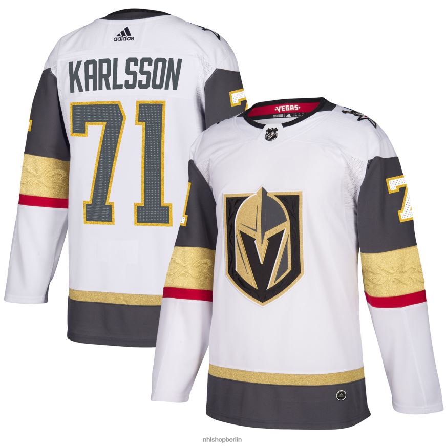 Männer NHL Weißes authentisches Adidas-Spielertrikot der Vegas Golden Knights William Karlsson Kleidung BF680T486