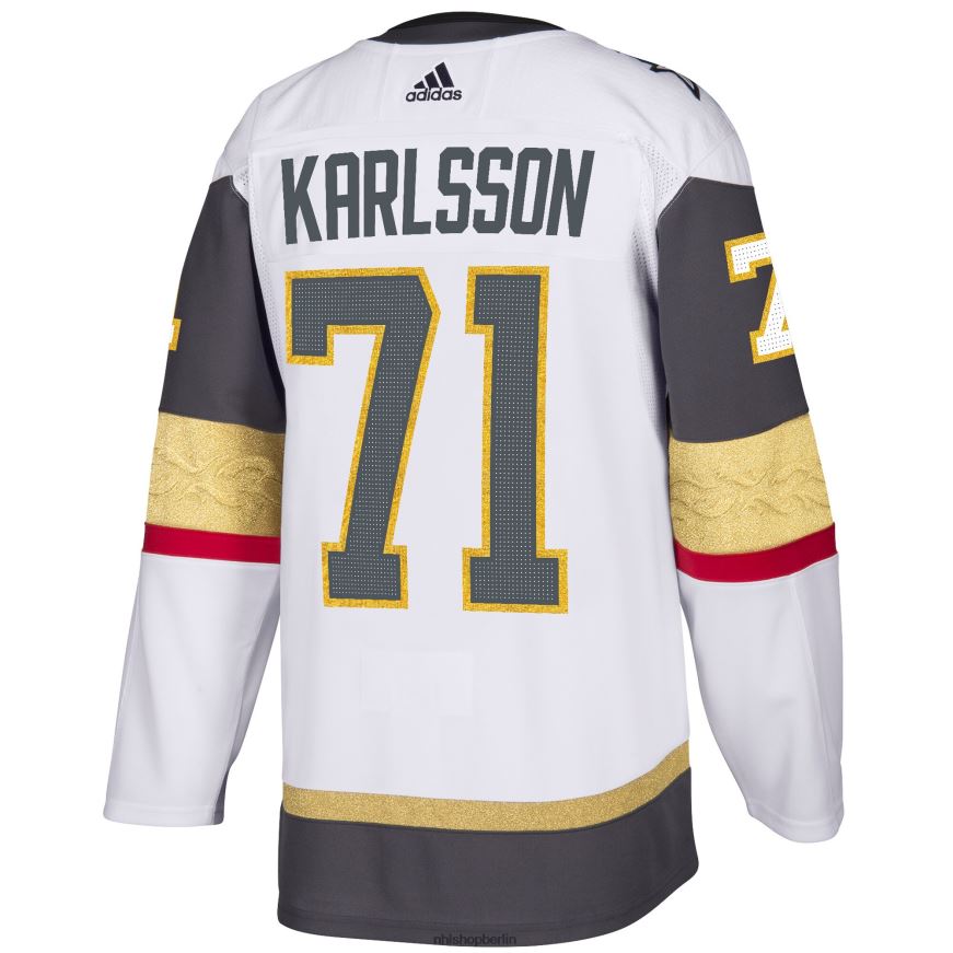 Männer NHL Weißes authentisches Adidas-Spielertrikot der Vegas Golden Knights William Karlsson Kleidung BF680T486