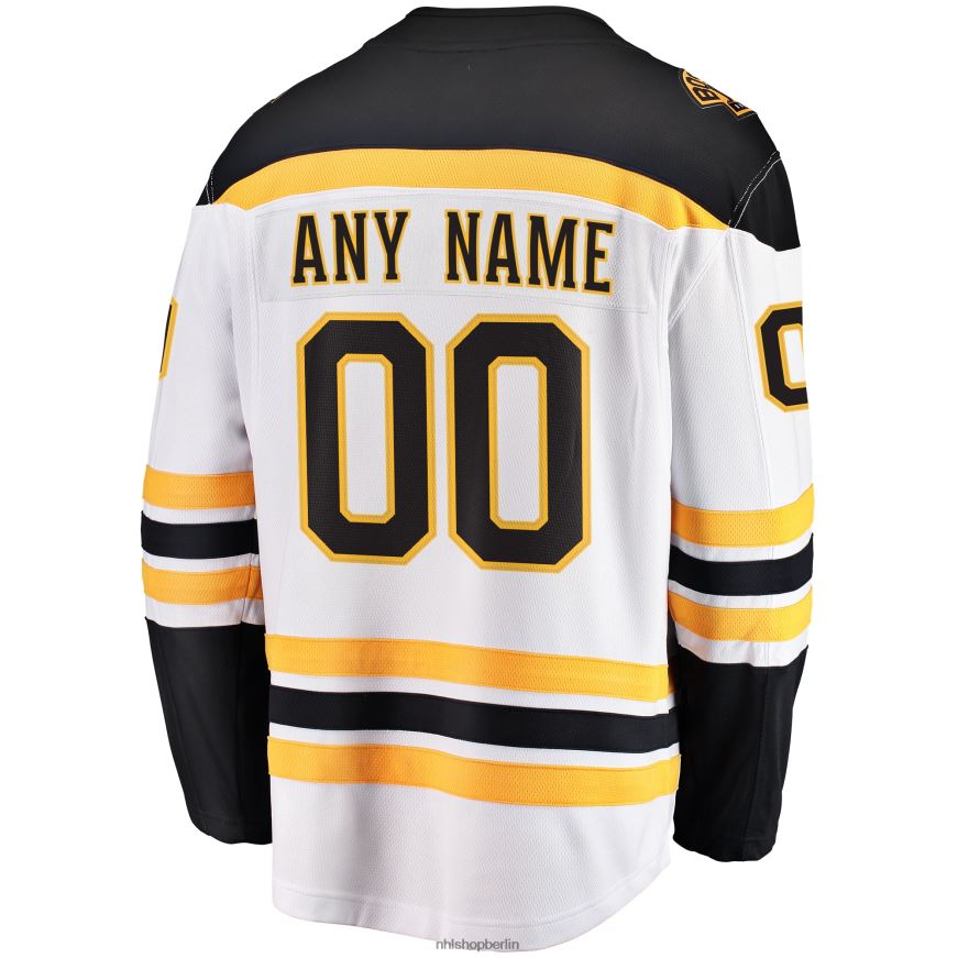 Männer NHL Weißes individuelles Auswärtstrikot mit Fanatics-Logo der Boston Bruins Kleidung BF680T110