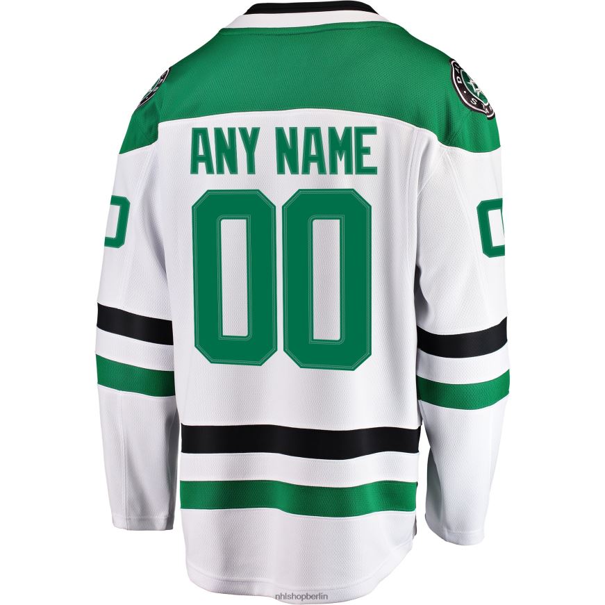 Männer NHL Weißes individuelles Auswärtstrikot mit Fanatics-Logo der Dallas Stars Kleidung BF680T137