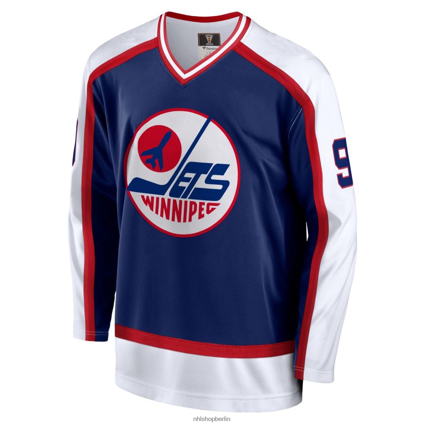 Männer NHL Winnipeg Jets Bobby Hull Fanatics-Trikot für ausgeschiedene Spieler in Marineblau mit Breakaway-Logo Kleidung BF680T763