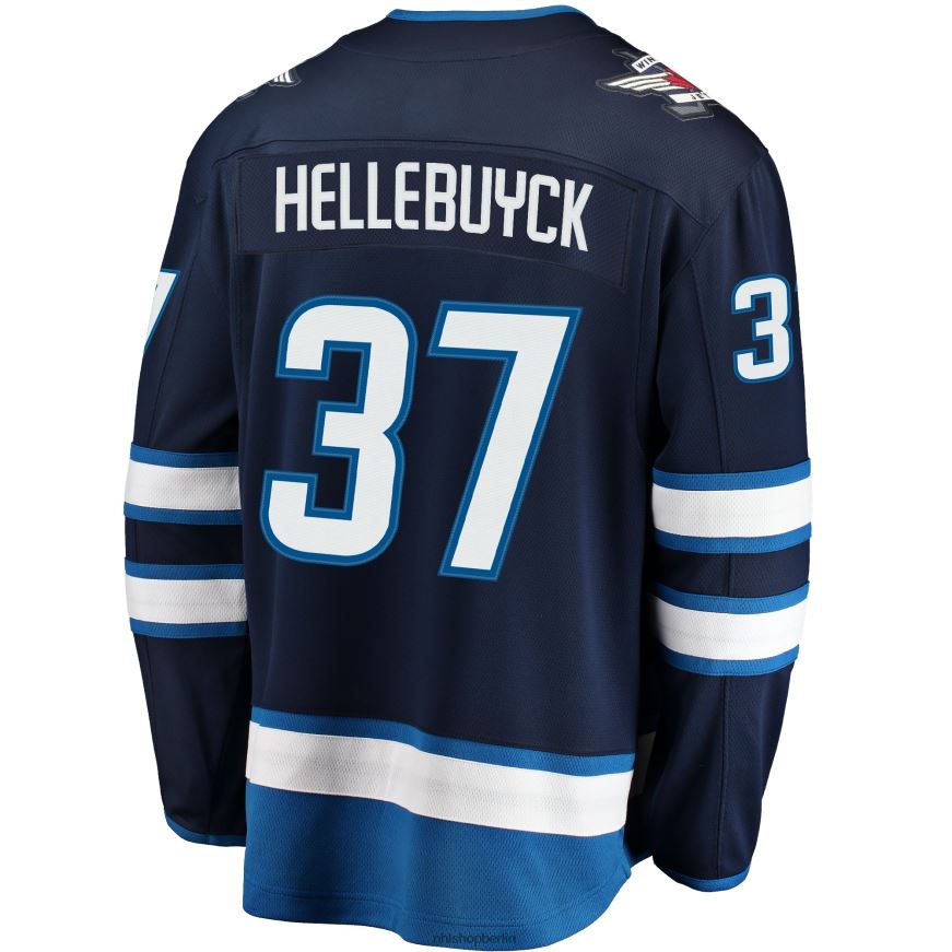 Männer NHL Winnipeg Jets Connor Hellebuyck Fanatics Branded Navy Breakaway Replika-Trikot Kleidung BF680T2017