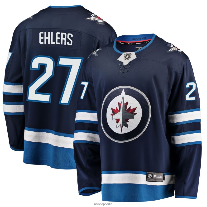 Männer NHL Winnipeg Jets Nikolaj Ehlers Fanatics Branded Navy Breakaway Replika-Trikot Kleidung BF680T1550