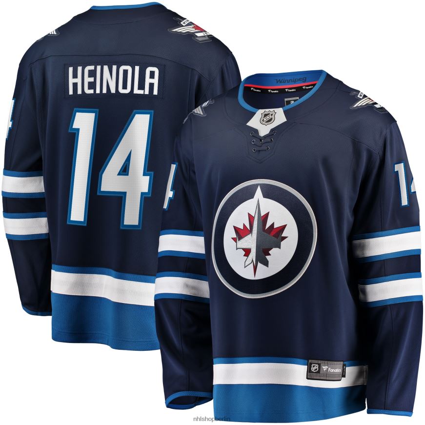 Männer NHL Winnipeg Jets Ville Heinola Fanatics-Heimtrikot für Breakaway-Spieler in Marineblau Kleidung BF680T2044