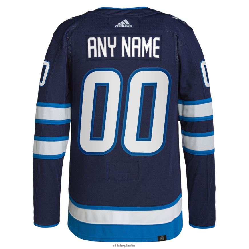 Männer NHL Winnipeg Jets adidas Navy Home Authentic Pro Custom Trikot Kleidung BF680T2391