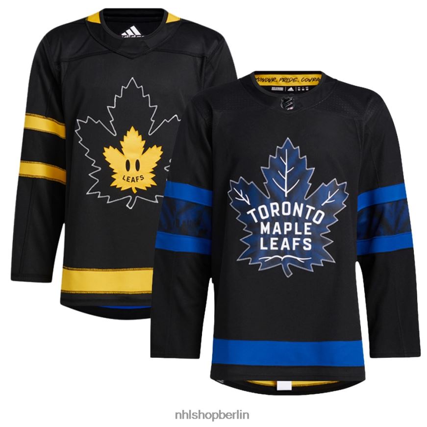 Männer NHL adidas schwarzes authentisches Toronto Maple Leafs x Draw House Alternative Blank Jersey Kleidung BF680T240