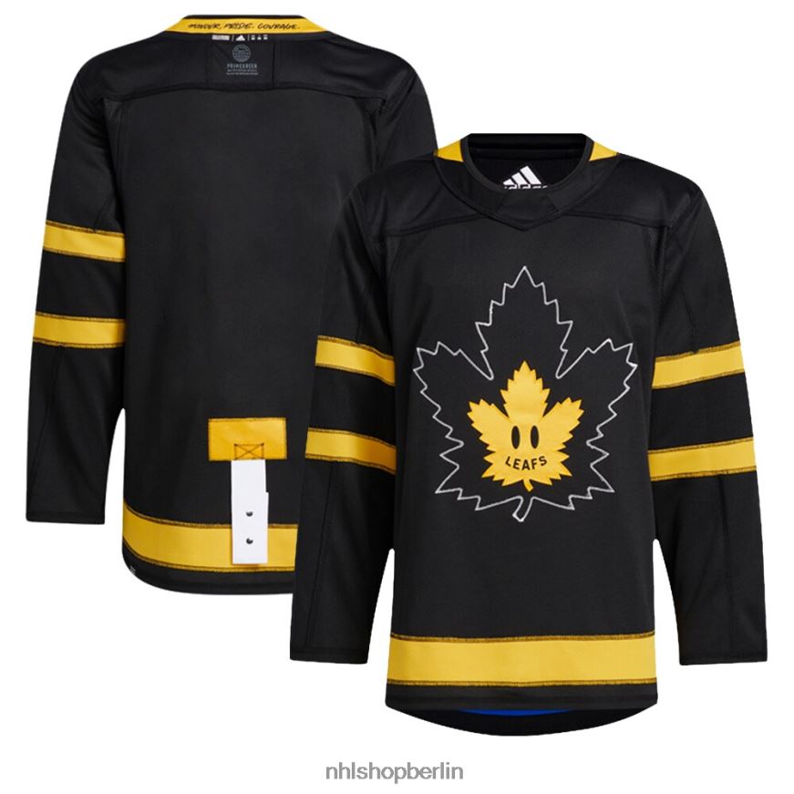 Männer NHL adidas schwarzes authentisches Toronto Maple Leafs x Draw House Alternative Blank Jersey Kleidung BF680T240