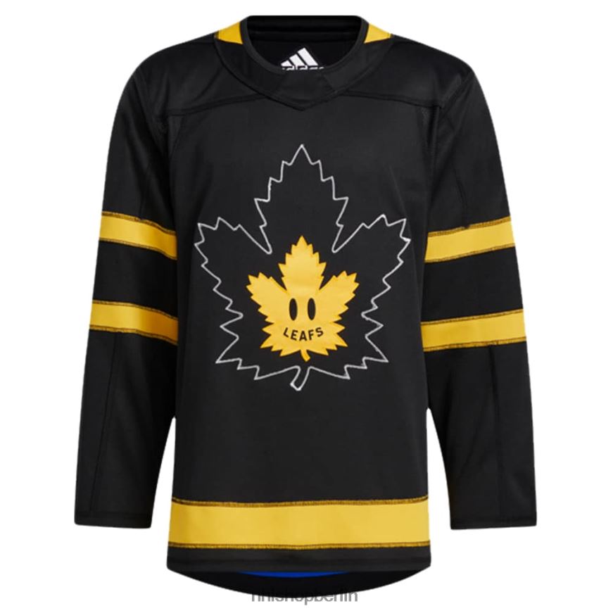 Männer NHL adidas schwarzes authentisches Toronto Maple Leafs x Draw House Alternative Blank Jersey Kleidung BF680T240