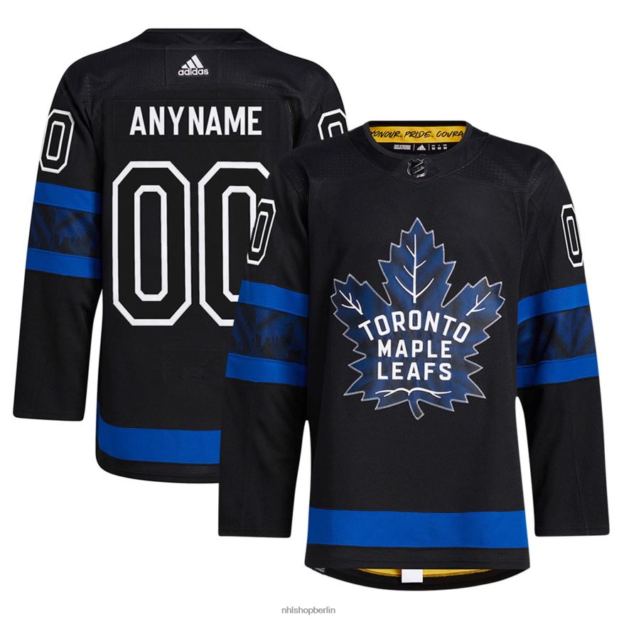 Männer NHL adidas schwarzes authentisches Toronto Maple Leafs x Draw House alternatives individuelles Trikot Kleidung BF680T2380