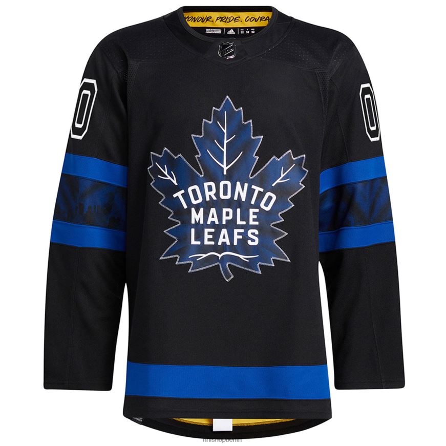 Männer NHL adidas schwarzes authentisches Toronto Maple Leafs x Draw House alternatives individuelles Trikot Kleidung BF680T2380