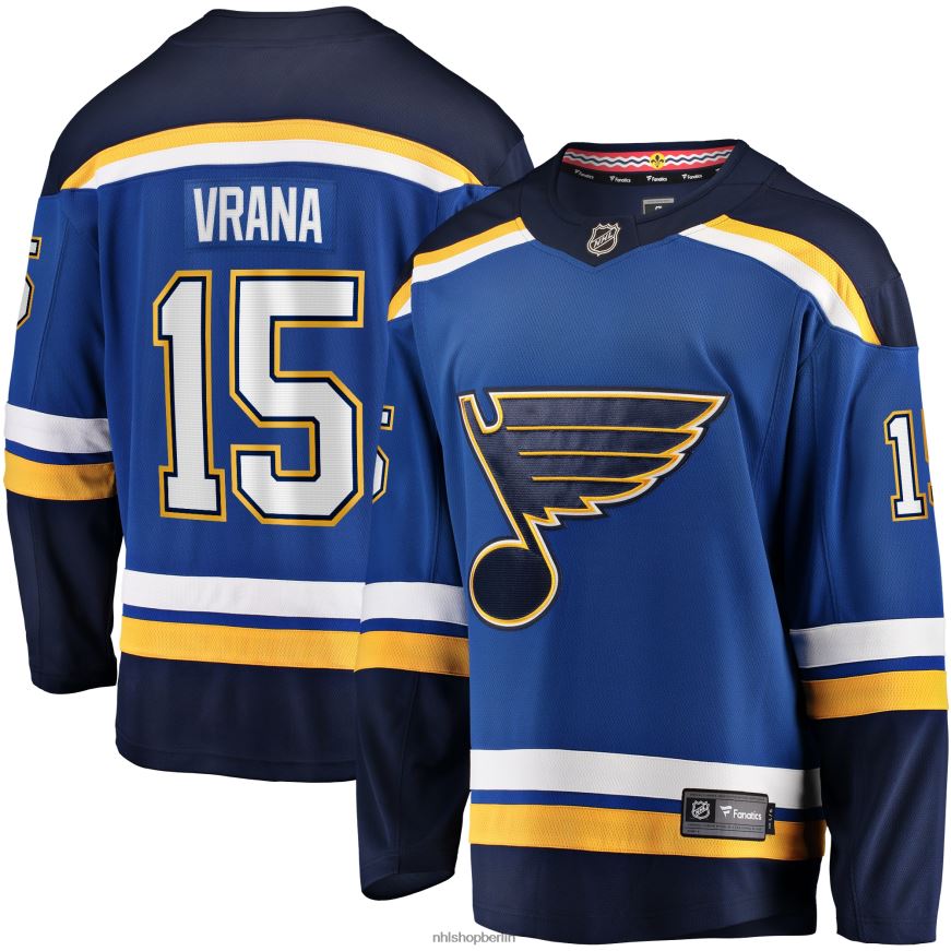 Männer NHL st Blaues Breakaway-Heimtrikot mit Louis Blues-Logo von Jakub Vrana Fanatics Kleidung BF680T840