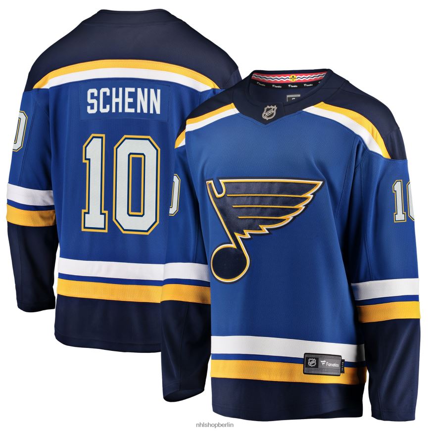 Männer NHL st Blaues Breakaway-Spielertrikot mit Fanatics-Logo der Louis Blues Brayden Schenn Kleidung BF680T1019