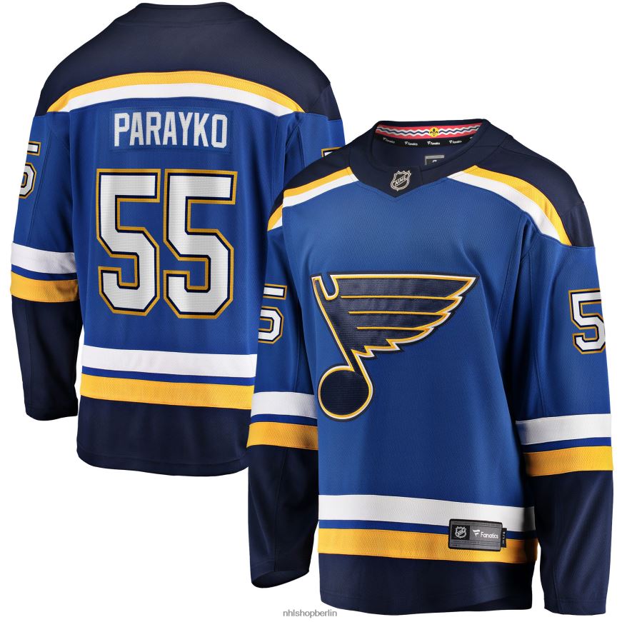 Männer NHL st Blaues Breakaway-Spielertrikot mit Louis Blues Colton Parayko Fanatics-Logo Kleidung BF680T884