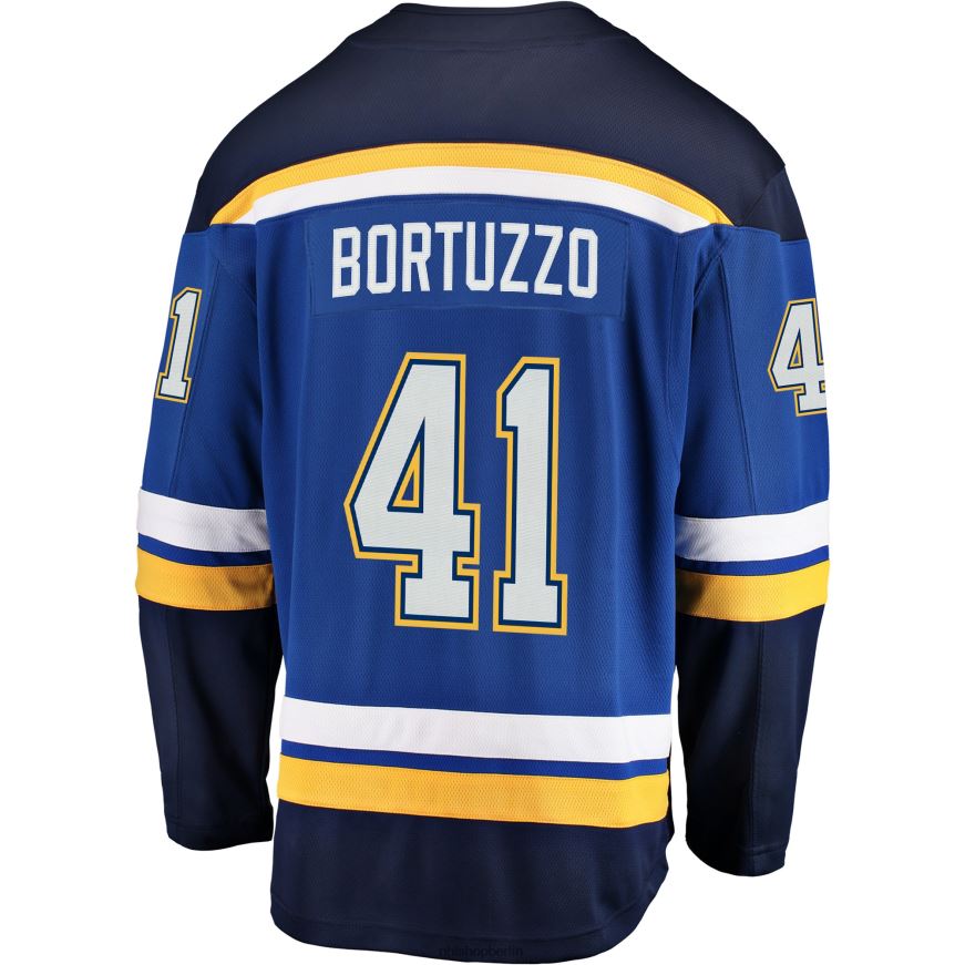 Männer NHL st Blaues Breakaway-Spielertrikot mit Louis Blues Robert Bortuzzo Fanatics-Logo Kleidung BF680T1565