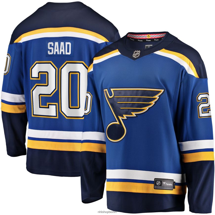 Männer NHL st Blaues Heim-Ausreißertrikot mit Brandon Saad Fanatics-Logo der Louis Blues Kleidung BF680T1260