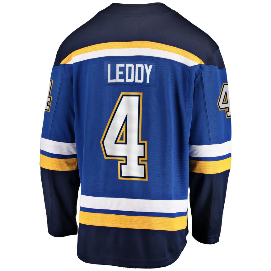 Männer NHL st Blaues Heim-Ausreißertrikot mit Fanatics-Logo der Louis Blues Nick Leddy Kleidung BF680T1664