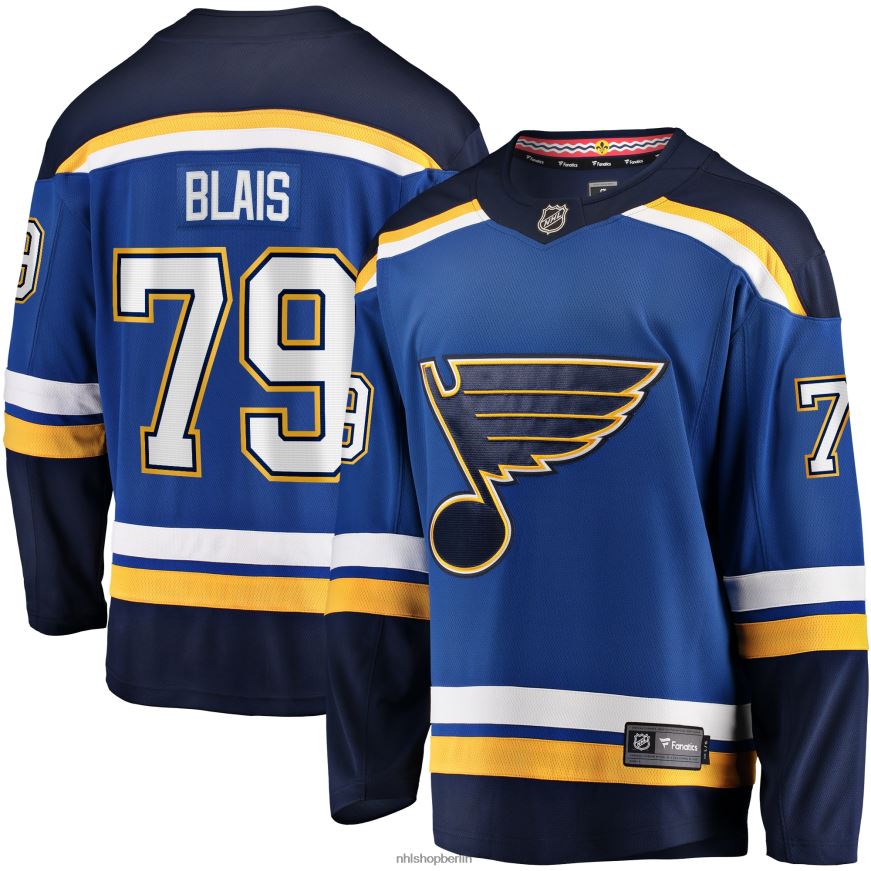 Männer NHL st Blaues Heim-Breakaway-Trikot der Louis Blues mit Fanatics-Logo von Sammy Blais Kleidung BF680T1023