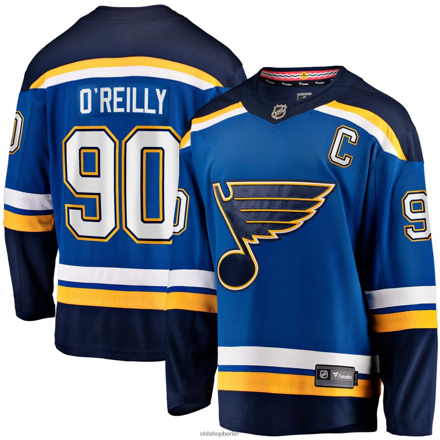 Männer NHL st Blaues Heimkapitän-Premier-Breakaway-Spielertrikot mit dem Fanatics-Logo der Louis Blues Ryan OReilly Kleidung BF680T105