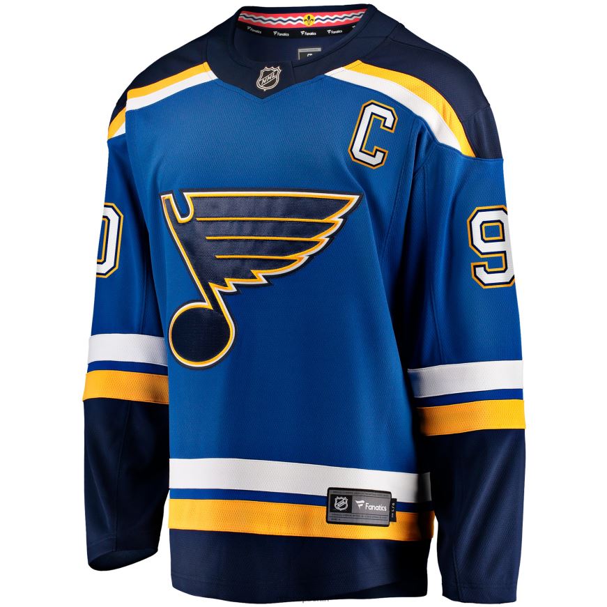 Männer NHL st Blaues Heimkapitän-Premier-Breakaway-Spielertrikot mit dem Fanatics-Logo der Louis Blues Ryan O\Reilly Kleidung BF680T105