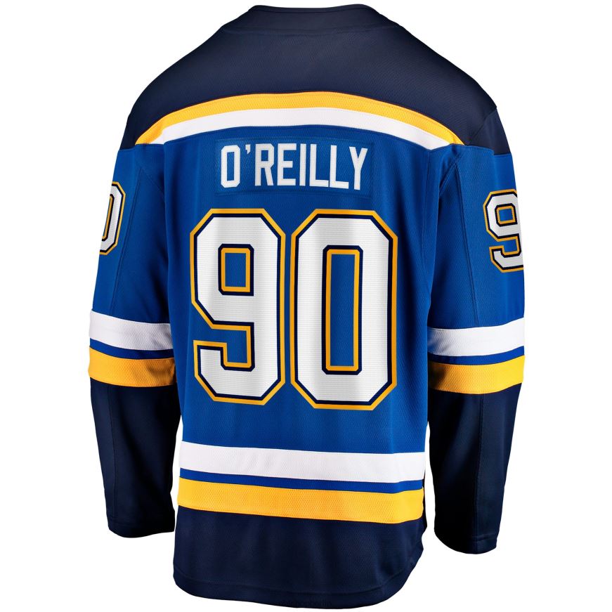 Männer NHL st Blaues Heimkapitän-Premier-Breakaway-Spielertrikot mit dem Fanatics-Logo der Louis Blues Ryan O\Reilly Kleidung BF680T105