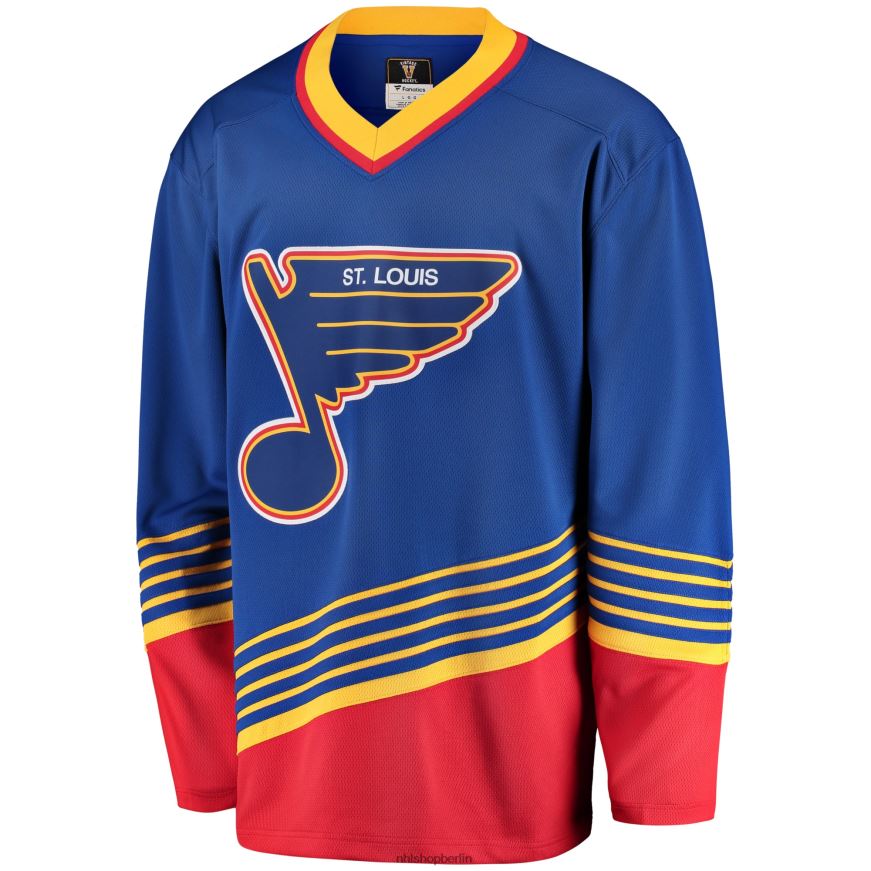 Männer NHL st Blaues Premier Breakaway Heritage-Trikot mit Louis Blues Fanatics-Logo Kleidung BF680T334