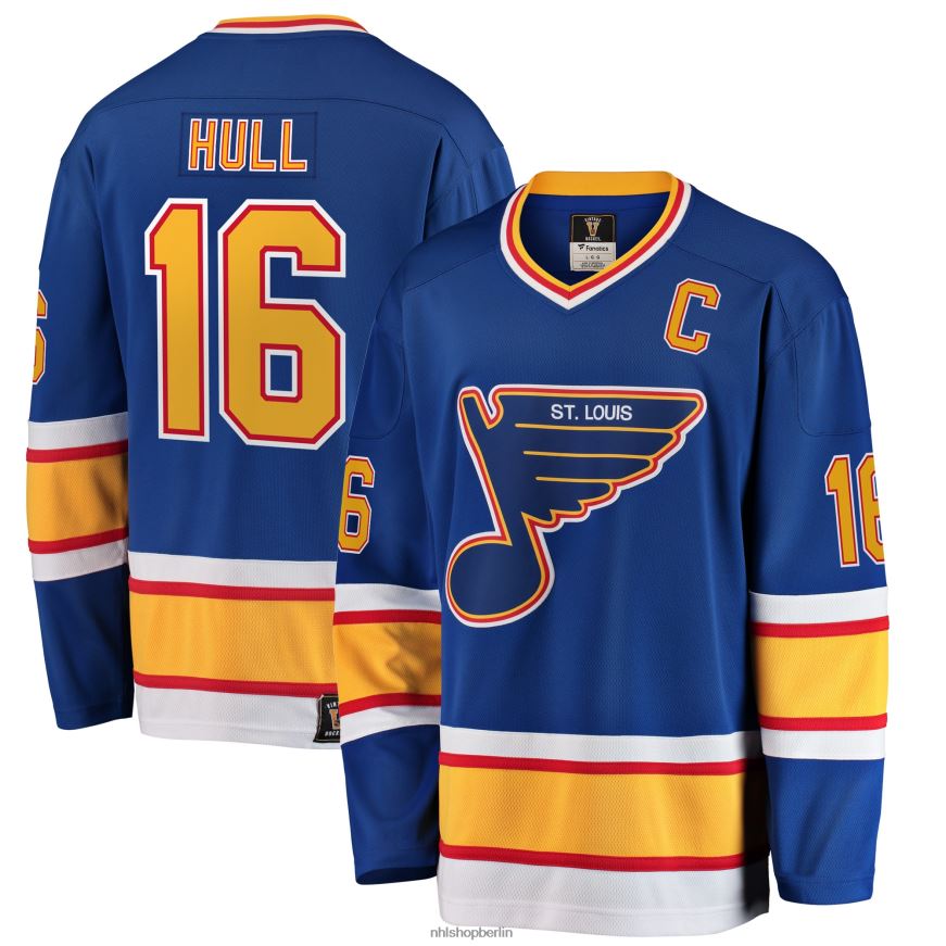 Männer NHL st Blaues Premier-Breakaway-Spielertrikot im Ruhestand mit der Marke „Brett Hull Fanatics“ der Louis Blues Kleidung BF680T197