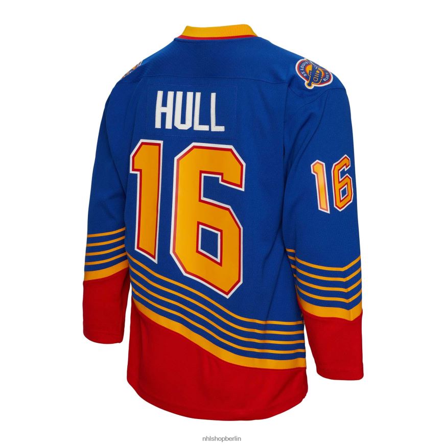 Männer NHL st Louis Blues Brett Hull Mitchell  Ness Blue 1995 Blue Line Spielertrikot Kleidung BF680T720