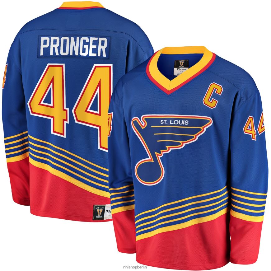 Männer NHL st Louis Blues Chris Pronger Fanatics gebrandetes blaues Breakaway-Spielertrikot im Ruhestand Kleidung BF680T500