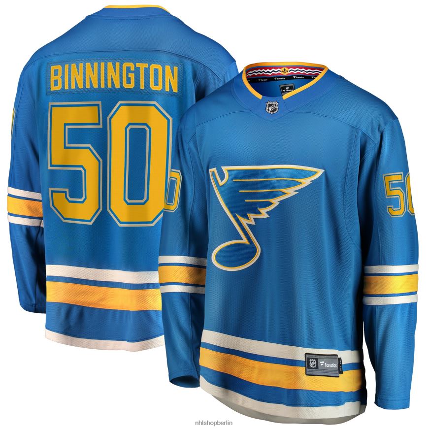 Männer NHL st Louis Blues Jordan Binnington Fanatics Branded Blue 2018/19 Alternative Premier Breakaway Player Trikot Kleidung BF680T824