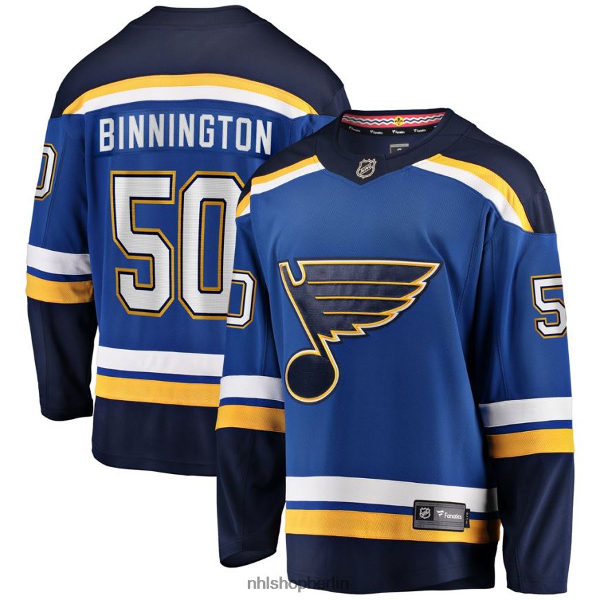 Männer NHL st Louis Blues Jordan Binnington Fanatics Branded Royal Home Premier Breakaway Player-Trikot Kleidung BF680T211