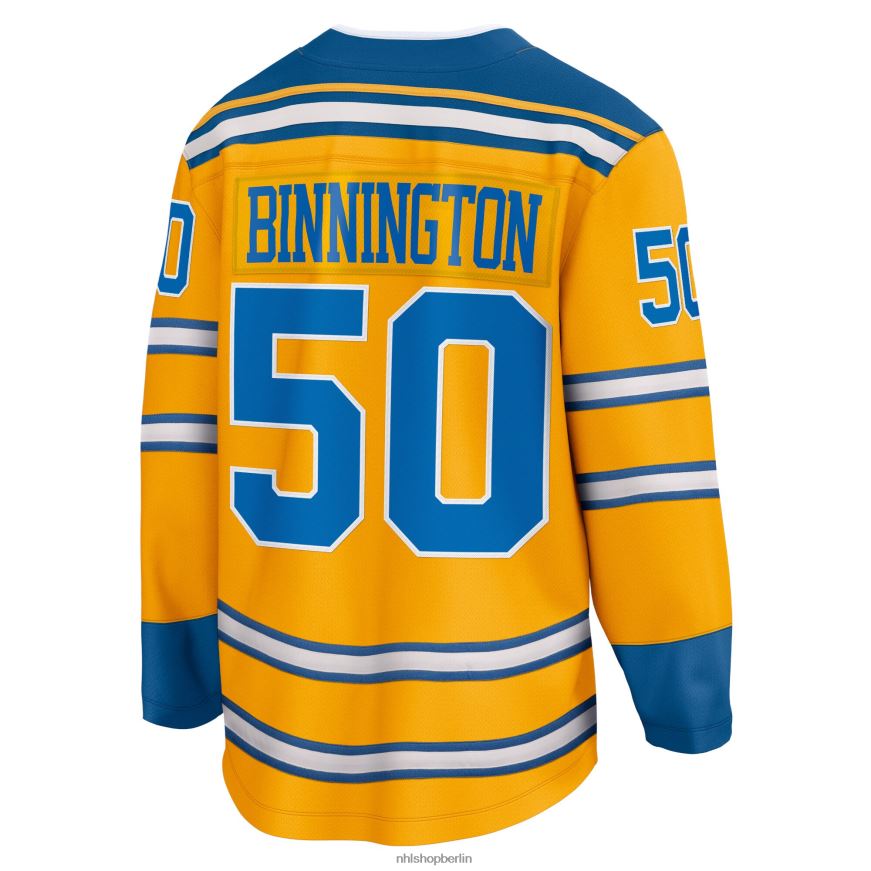 Männer NHL st Louis Blues Jordan Binnington Fanatics gebrandetes gelbes Special Edition 20 Breakaway-Spielertrikot Kleidung BF680T1177