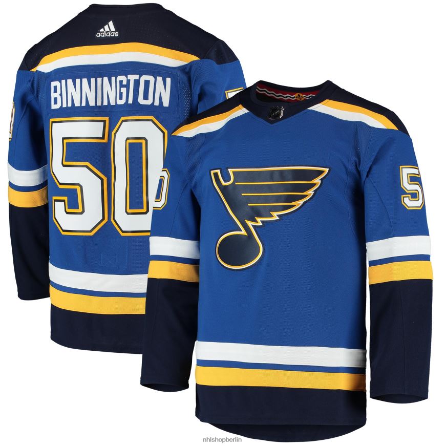 Männer NHL st Louis Blues Jordan Binnington adidas blaues Heimtrikot für authentische Spieler Kleidung BF680T699