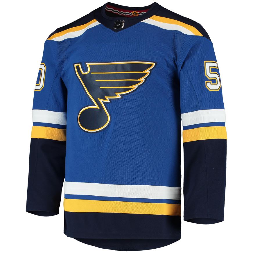 Männer NHL st Louis Blues Jordan Binnington adidas blaues Heimtrikot für authentische Spieler Kleidung BF680T699