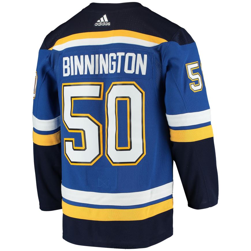 Männer NHL st Louis Blues Jordan Binnington adidas blaues Heimtrikot für authentische Spieler Kleidung BF680T699