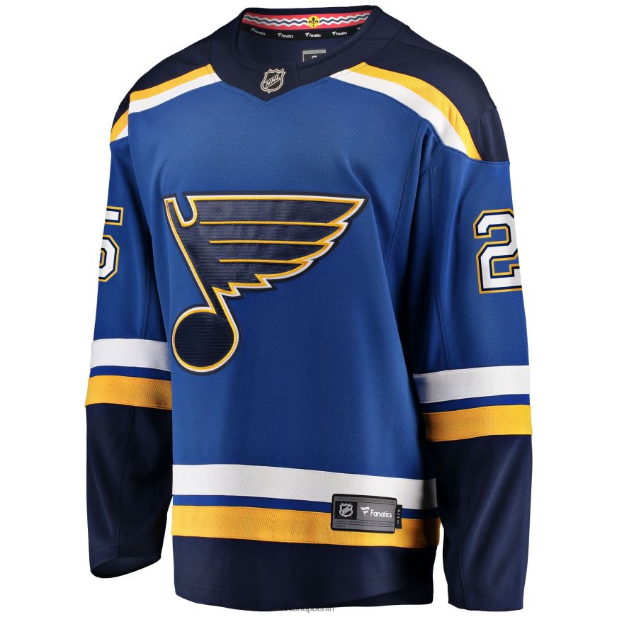 Männer NHL st Louis Blues Jordan Kyrou Fanatics-gebrandetes blaues Heimteam-Ausreißertrikot Kleidung BF680T460