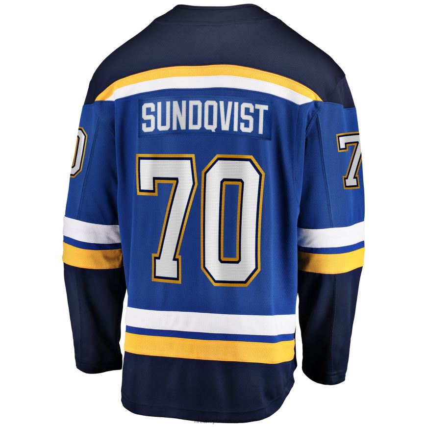 Männer NHL st Louis Blues Oskar Sundqvist Fanatics-gebrandetes blaues Home-Breakaway-Spielertrikot Kleidung BF680T2194