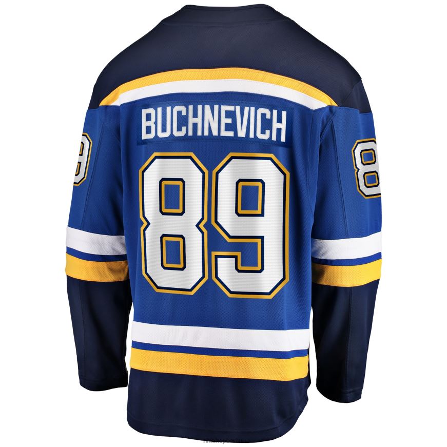 Männer NHL st Louis Blues Pavel Buchnevich Fanatics-gebrandetes blaues Home-Breakaway-Spielertrikot Kleidung BF680T934