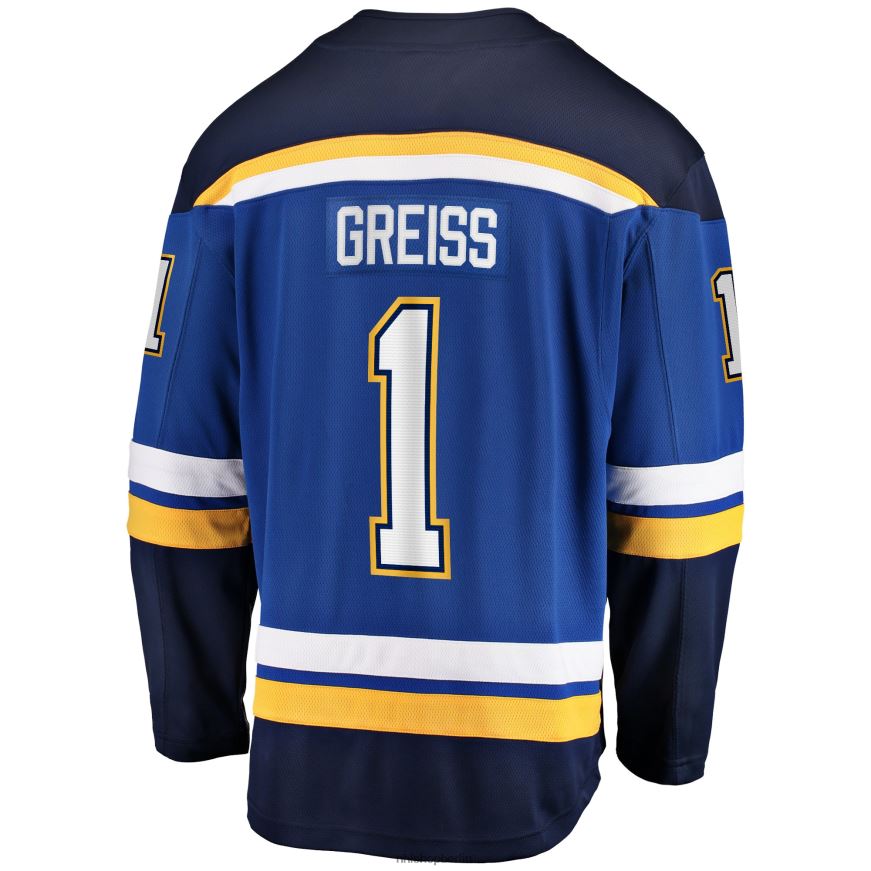 Männer NHL st Louis Blues Thomas Greiss Fanatics-gebrandetes blaues Home-Breakaway-Spielertrikot Kleidung BF680T2267