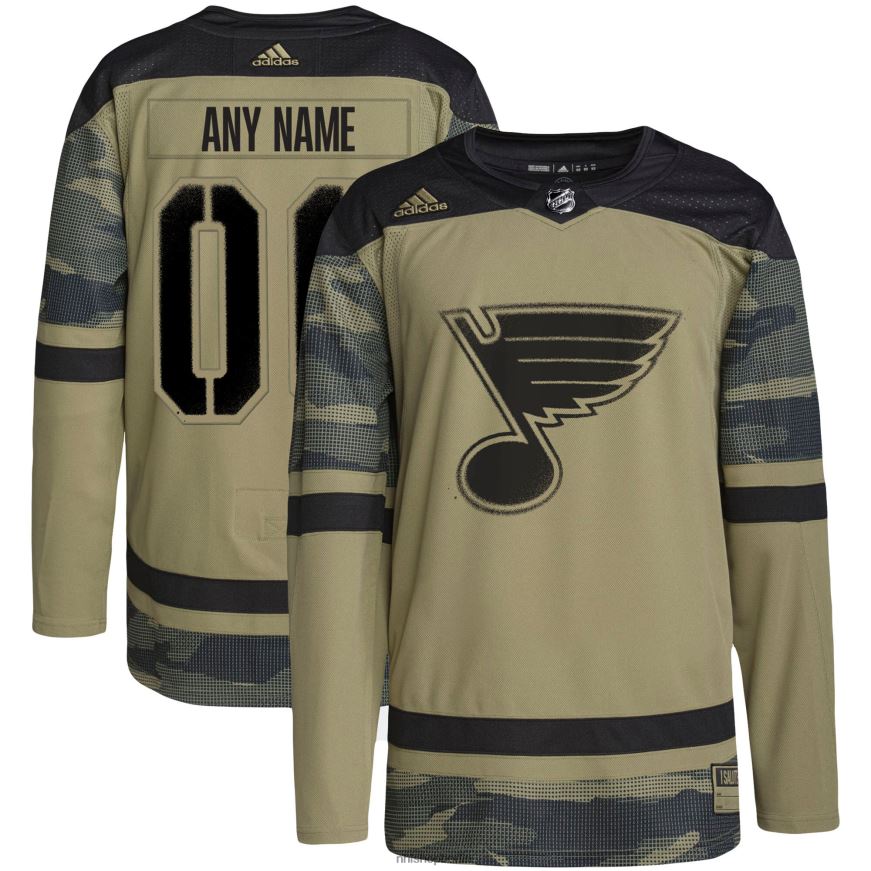 Männer NHL st Louis Blues adidas Camo Military Appreciation Team authentisches individuelles Übungstrikot Kleidung BF680T2321