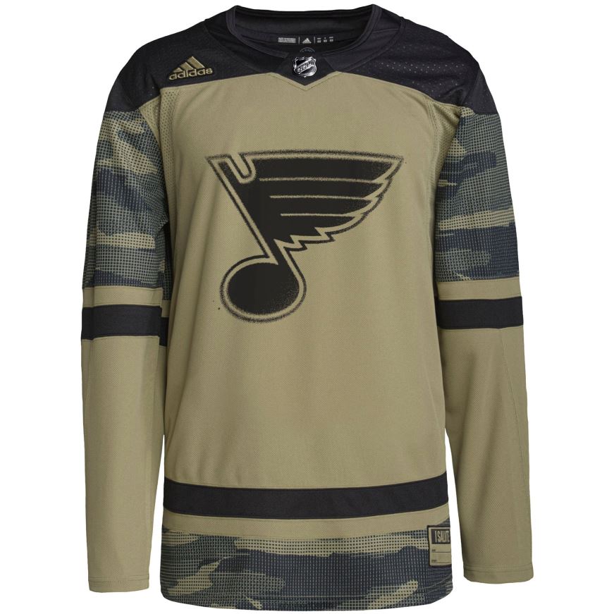 Männer NHL st Louis Blues adidas Camo Military Appreciation Team authentisches individuelles Übungstrikot Kleidung BF680T2321