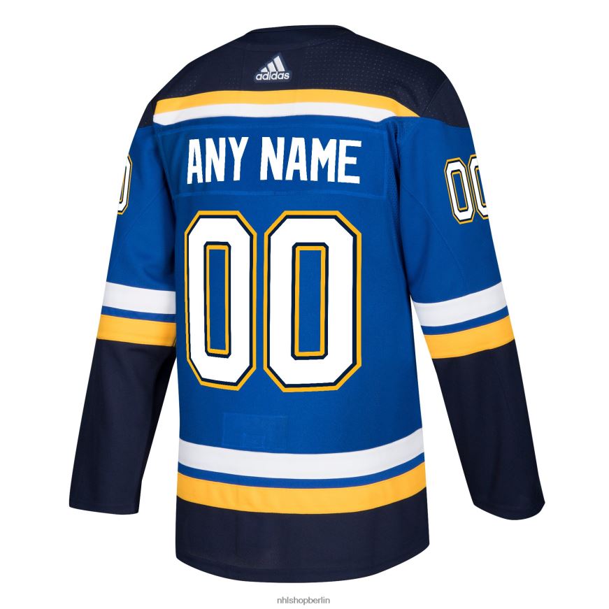 Männer NHL st Louis Blues adidas blaues authentisches individuelles Trikot Kleidung BF680T2350