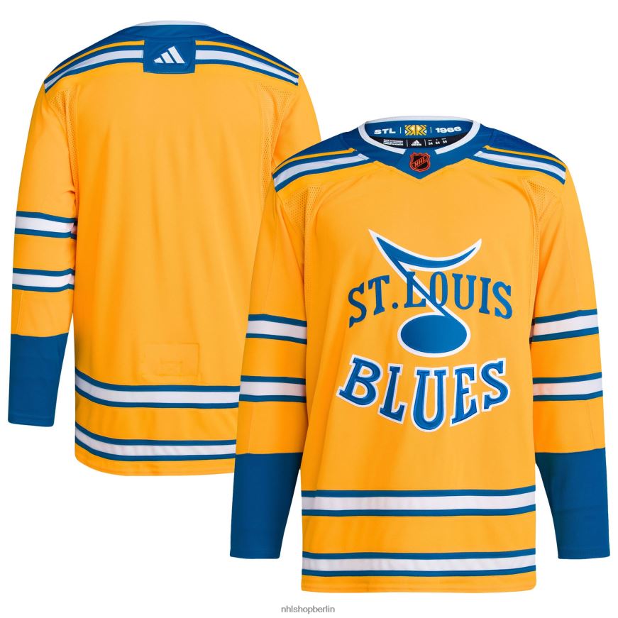 Männer NHL st Louis Blues adidas gelbes Reverse Retro 20 authentisches leeres Trikot Kleidung BF680T748