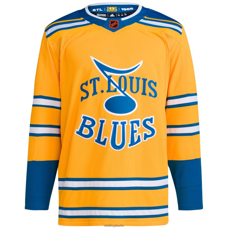 Männer NHL st Louis Blues adidas gelbes Reverse Retro 20 authentisches leeres Trikot Kleidung BF680T748